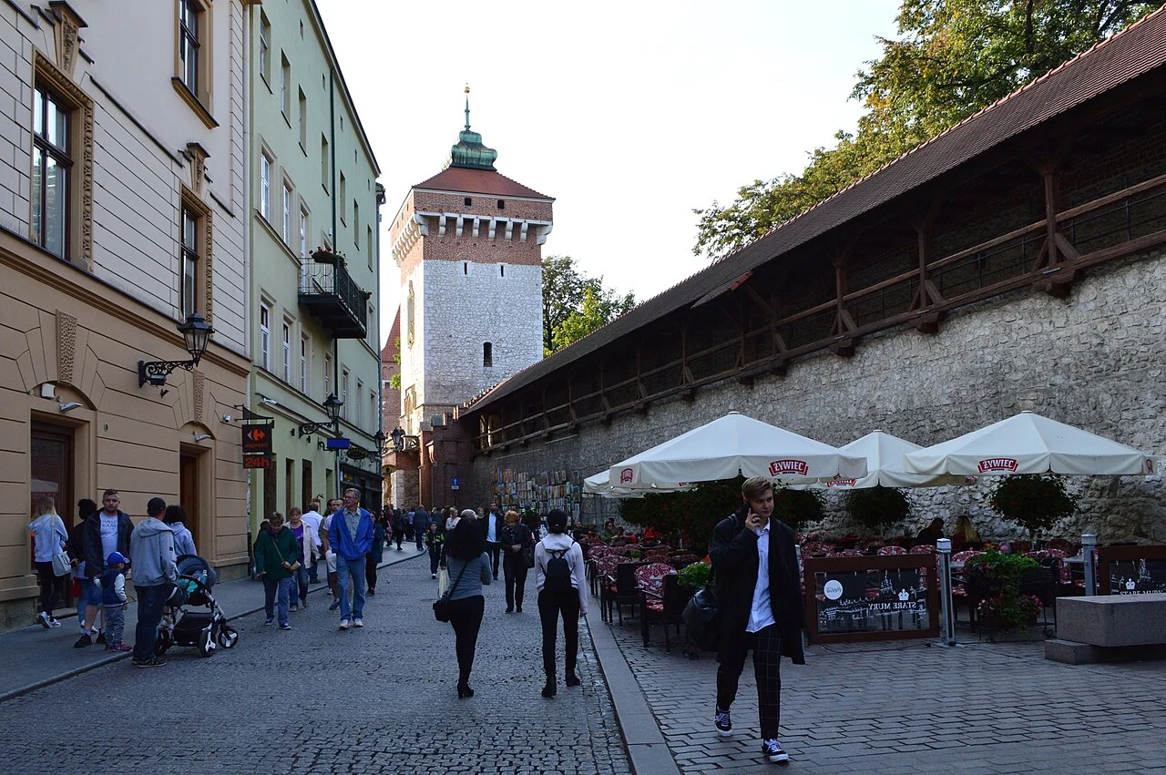 St Florian’s Gate in Krakow viewed from the street