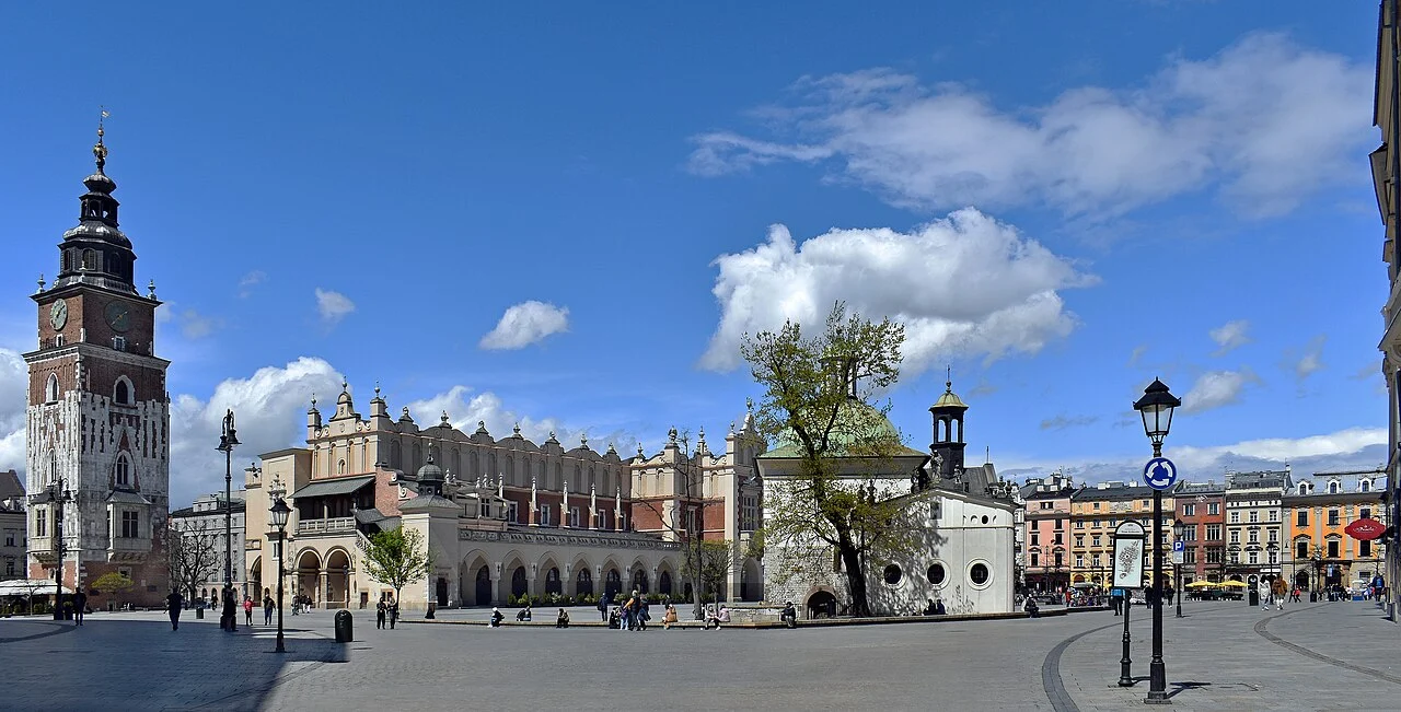Main Market Square in Krakow viewed from the south